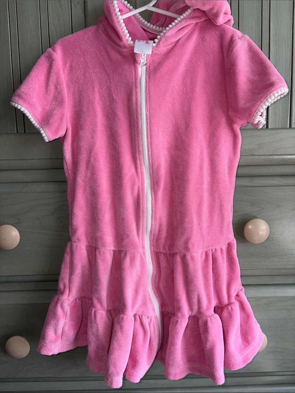 Girls' Pink Hooded Swim Coverup 4/5